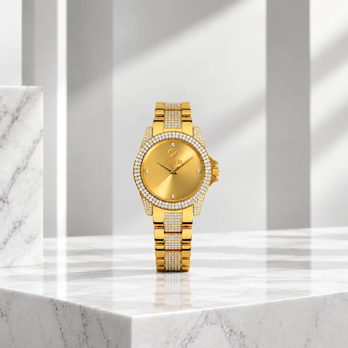 Amtur Golden watch with Diamonds