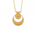 A delicate gold-tone necklace featuring a polished round pendant. A simple yet graceful piece that adds a subtle touch of elegance to your everyday style.