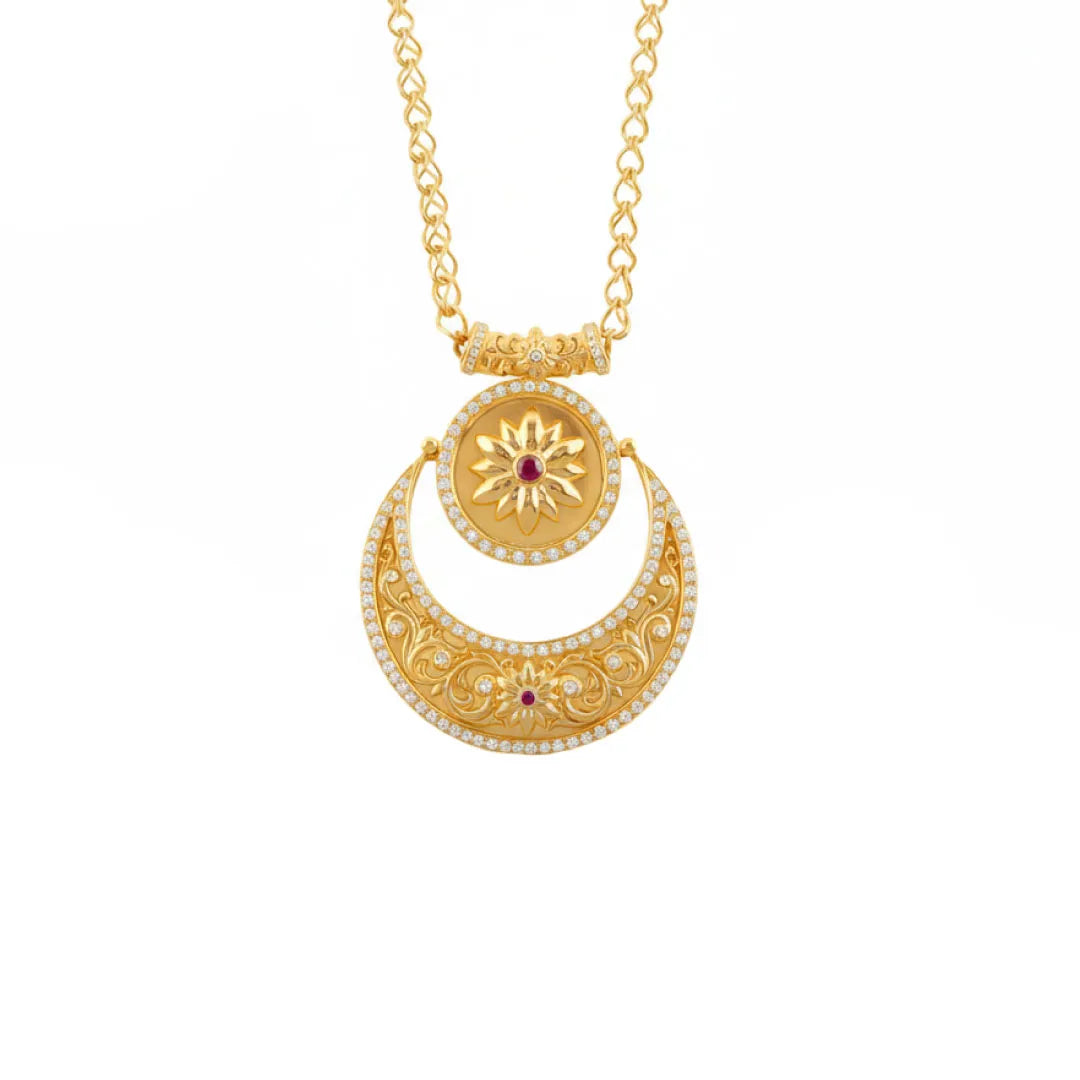 A delicate gold-tone necklace featuring a polished round pendant. A simple yet graceful piece that adds a subtle touch of elegance to your everyday style.
