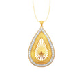 A graceful teardrop-shaped pendant suspended from a delicate chain. Designed for a sophisticated and feminine look, perfect for adding a touch of elegance to any outfit.